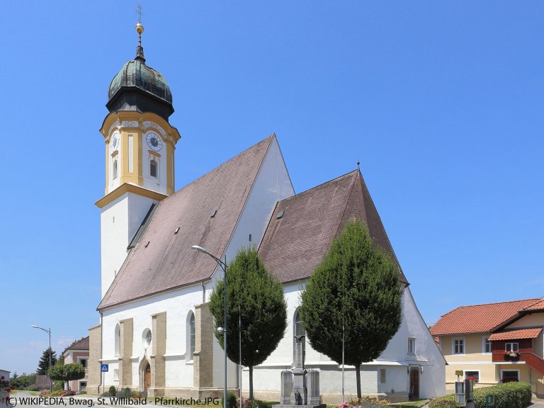 Grossansicht in neuem Fenster: Kirche St. Willibald, Jesenwang aus WIKIPEDIA, BWAG, St-Willibald-Pfarrkirche.jpg Grossansicht in neuem Fenster: Kirche St. Willibald, Jesenwang aus WIKIPEDIA, BWAG, St-Willibald-Pfarrkirche.jpg