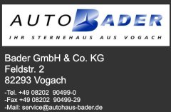 Gewerbe: Bader GmbH & Co. KG  Kfz-Meisterbetrieb und Mietwagen